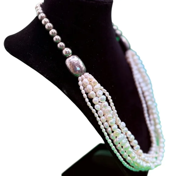 Silpada Multi-strand Pearl and Sterling Silver Necklace